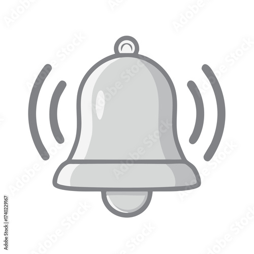 Alerting sound bell icon representing notification or reminder symbol simple vector illustration