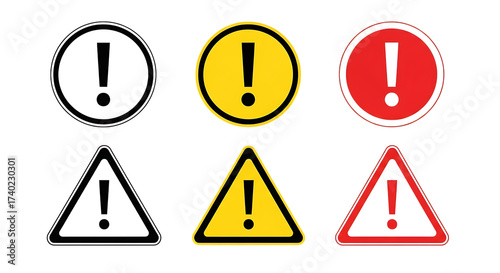 Vector art of exclamation mark icon for attention and warning