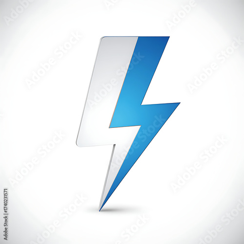 Free Download Blue and white lightning bolt symbol isolated on white background   - GFXLoad