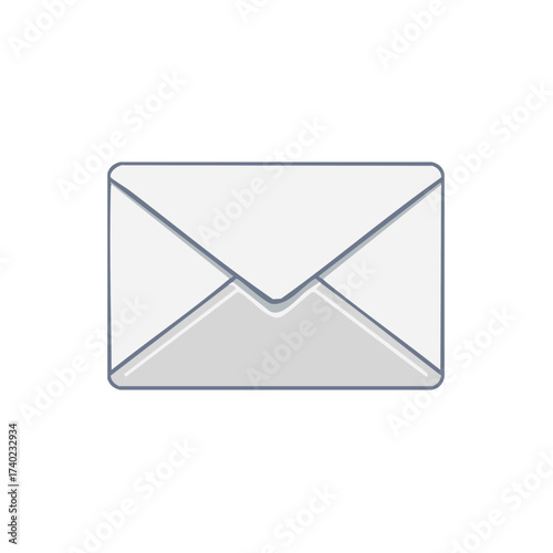 Vector illustration of a closed envelope with a grey and white design.