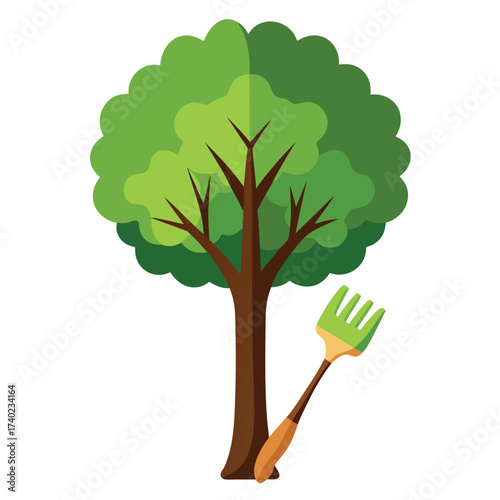 Water oak tree featuring spatulate, semi-evergreen leaves and a slender trunk, common in moist Southern environments, shown as a simple vector.