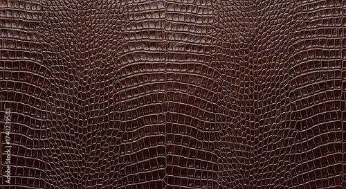 Dark Brown Alligator or Crocodile Skin Texture Background.