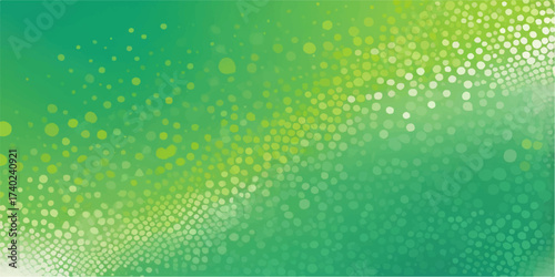 Abstract green colorful background with dots and festive light elements