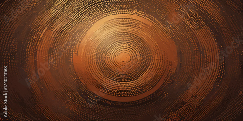 A detailed macro section reveals the old wood texture of a cut tree trunk with distinct annual rings and a rich brown pattern