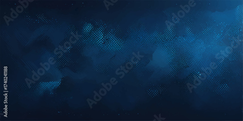 Dark blue grunge background with faint light rays, abstract night sky texture, and subtle storm clouds