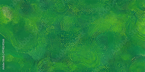 This green abstract background features a pattern of light waves and circles, giving it a vibrant water texture ideal for wallpaper or a nature design illustration