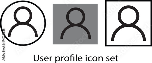 User icons. User profile icon set. For user profile or login buttons flat style vector avatar person icons with editable stroke.