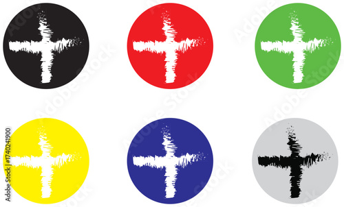 Plus Icon  set. Additional sign. Health symbol icon
