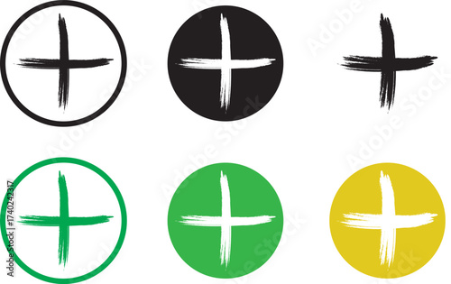 Plus Icon  set. Additional sign. Health symbol icon
