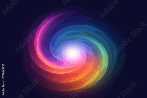 Forming luminous around swirl vector halo energy illustration cosmic gradients center vortex