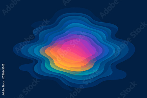 Shifting layers spreading outward illustration abstract glow gradient fluid shape vector glowing