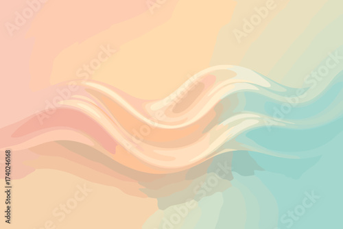 Vector pastel minimal silk outward wave gradient fading illustration center
