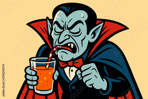 Vampire vector looking illustration blood frustrated instead to s juice juicy through