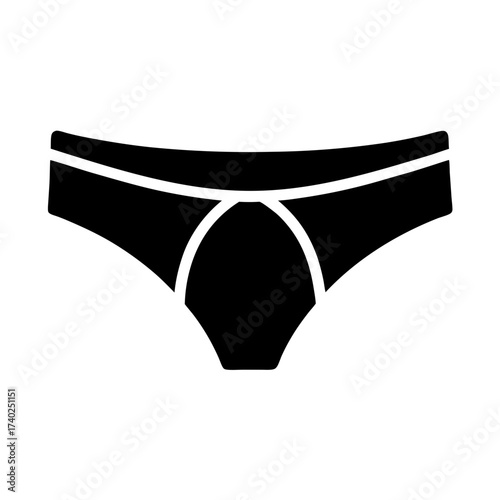 Minimalist Black Underwear Icon with Clean Lines and Modern Design Style