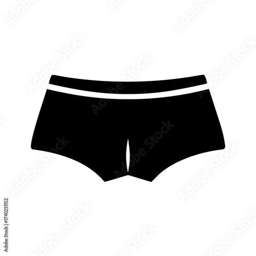 Sleek black underwear icon with a white band at the waist
