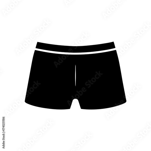Simple black boxer briefs with white waistband and subtle front seam