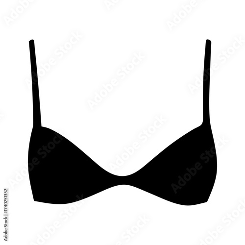 Sleek Black Bra Silhouette with Elegant Straps for a Modern Design