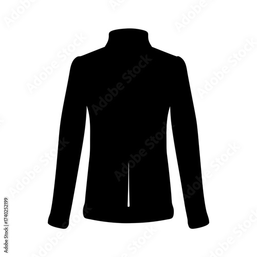 Sleek black silhouette of a stylish women's blazer with long sleeves