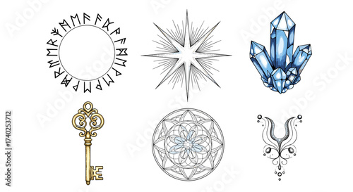 Mystical Elements: An Assortment of Spiritual and Esoteric Symbols