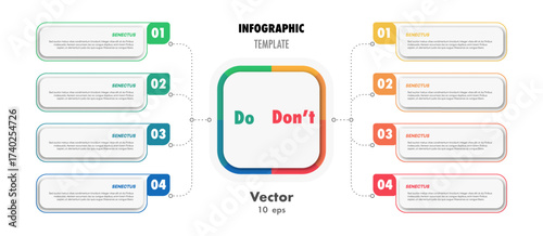 Do and dont infographic template 3D modern style for presentation vector 10 eps