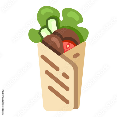 Vector Color Flat Icon - Kebab