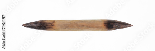 pointed wooden stake stick isolated on white background