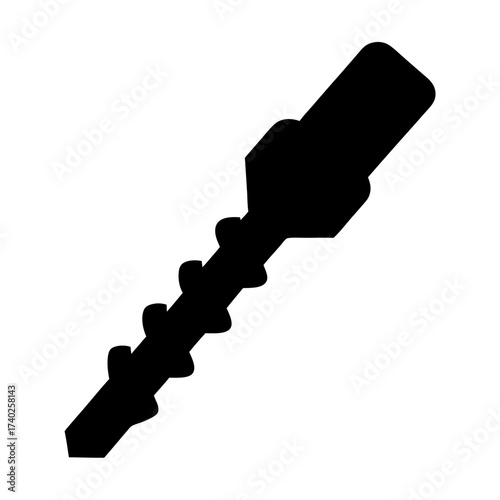 Silhouette of a Soil Sampler Screw Auger, Showing Spiral Flight Design