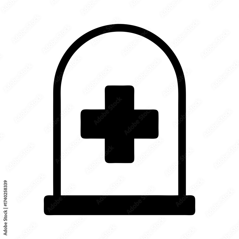 Obraz premium A simple black and white image of a medical symbol or icon