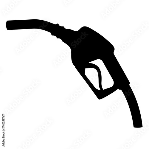 Silhouette of a gas pump nozzle, a representation of fuel and energy