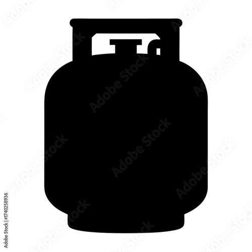 Silhouette of a propane tank used for grilling and heating purposes
