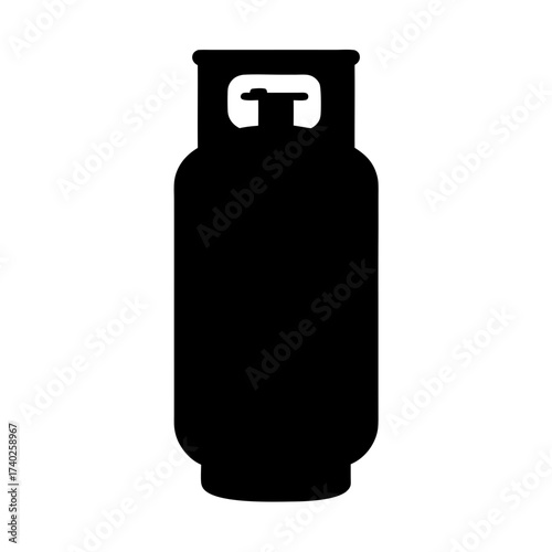 Black silhouette of a portable propane tank or gas cylinder container