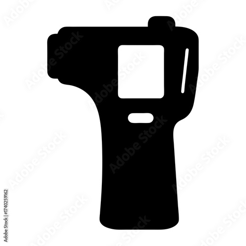 Simple illustration of an infrared non contact thermometer for measuring temperature