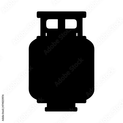 Silhouette of a portable propane tank used for gas grills and heating