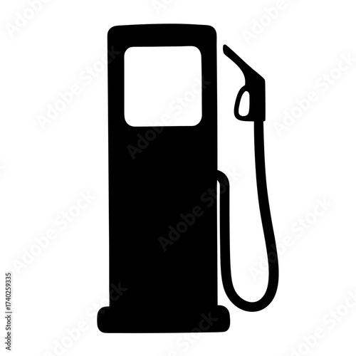 Simple black and white gas station pump fuel icon design art