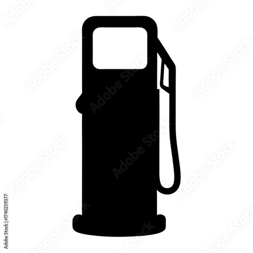 Iconic Black and White Illustration of a Fuel Pump for Automotive Services