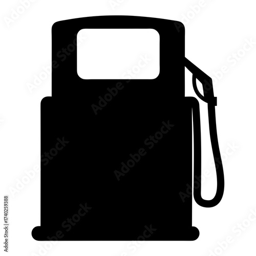 Black silhouette of a gasoline fuel pump representing transportation and commerce