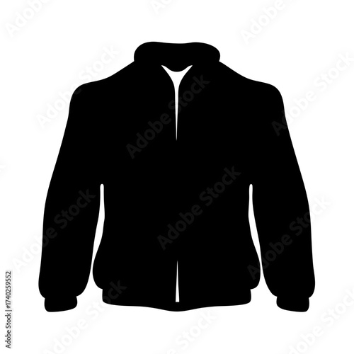 Simple black jacket outline, a classic fashion item for all seasons