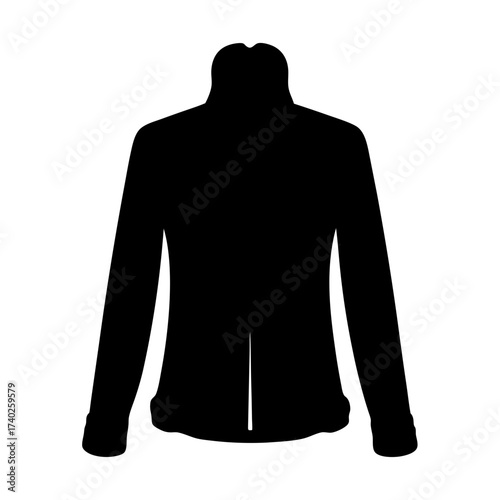 Black silhouette of a long sleeve collared shirt or jacket
