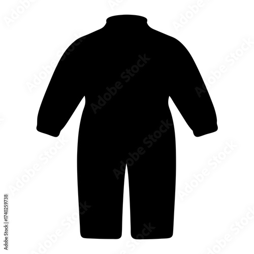 Black jumpsuit silhouette against white background, symbolizing fashion or anonymity