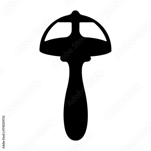 Abstract Black and White Illustration of a Fantasy Mushroom with a Hollow Cap
