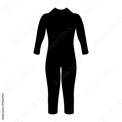 Silhouette of a Black Jumpsuit with Three Quarter Sleeves and Cropped Legs
