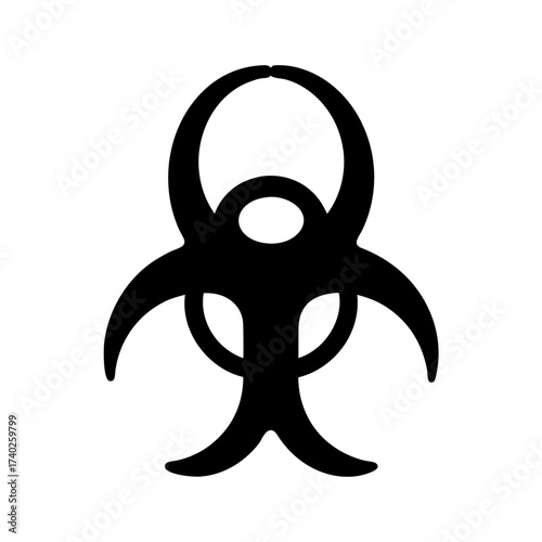 Classic biohazard symbol representing dangerous biological substances and potential health risks