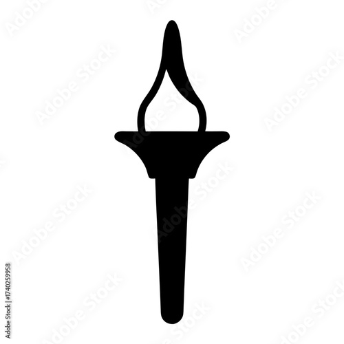 Stylized Black Silhouette Image Resembling a Torch or Chalice Design