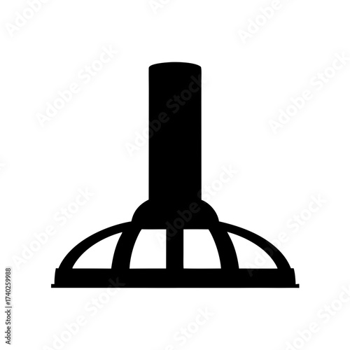 Abstract Silhouette of an Elegant Architectural Structure in Black and White