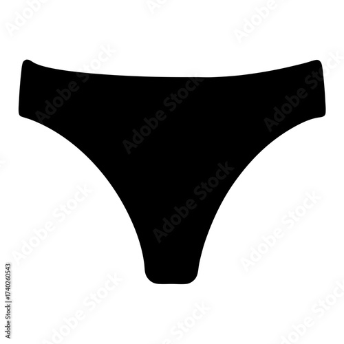 Silhouette of a Black Bikini Bottom, Emphasizing Clean Lines and Minimalist Design