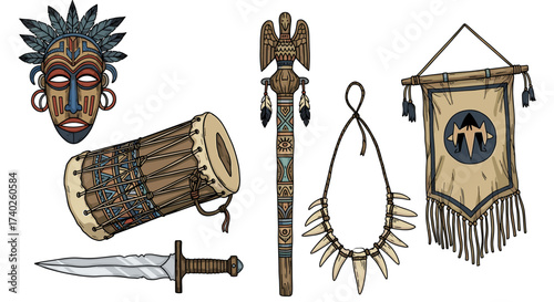 Tribal art and artifacts, a collection of culture inspired artwork