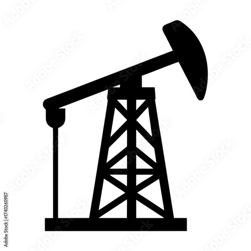 Silhouette of an oil derrick, a symbol of energy extraction and petroleum production