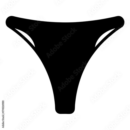 Solid Black Bikini Bottom Silhouette Illustration, Simple Yet Elegant and Understated