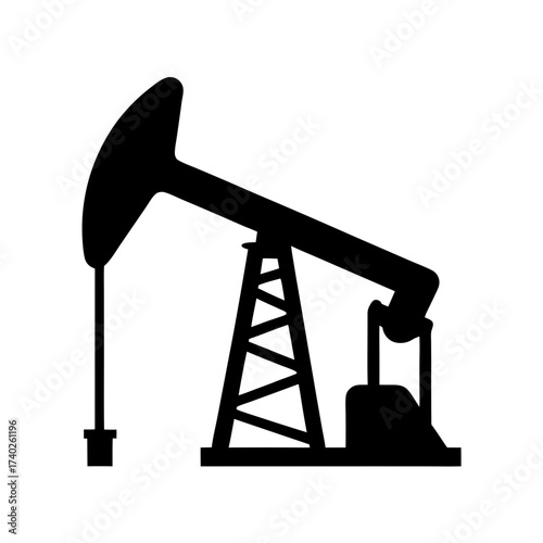 Silhouette of a pumpjack, illustrating the energy industry and resource extraction
