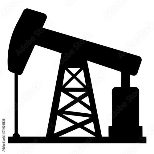 Silhouette of an oil pump jack signifying the petroleum industry and fossil fuels